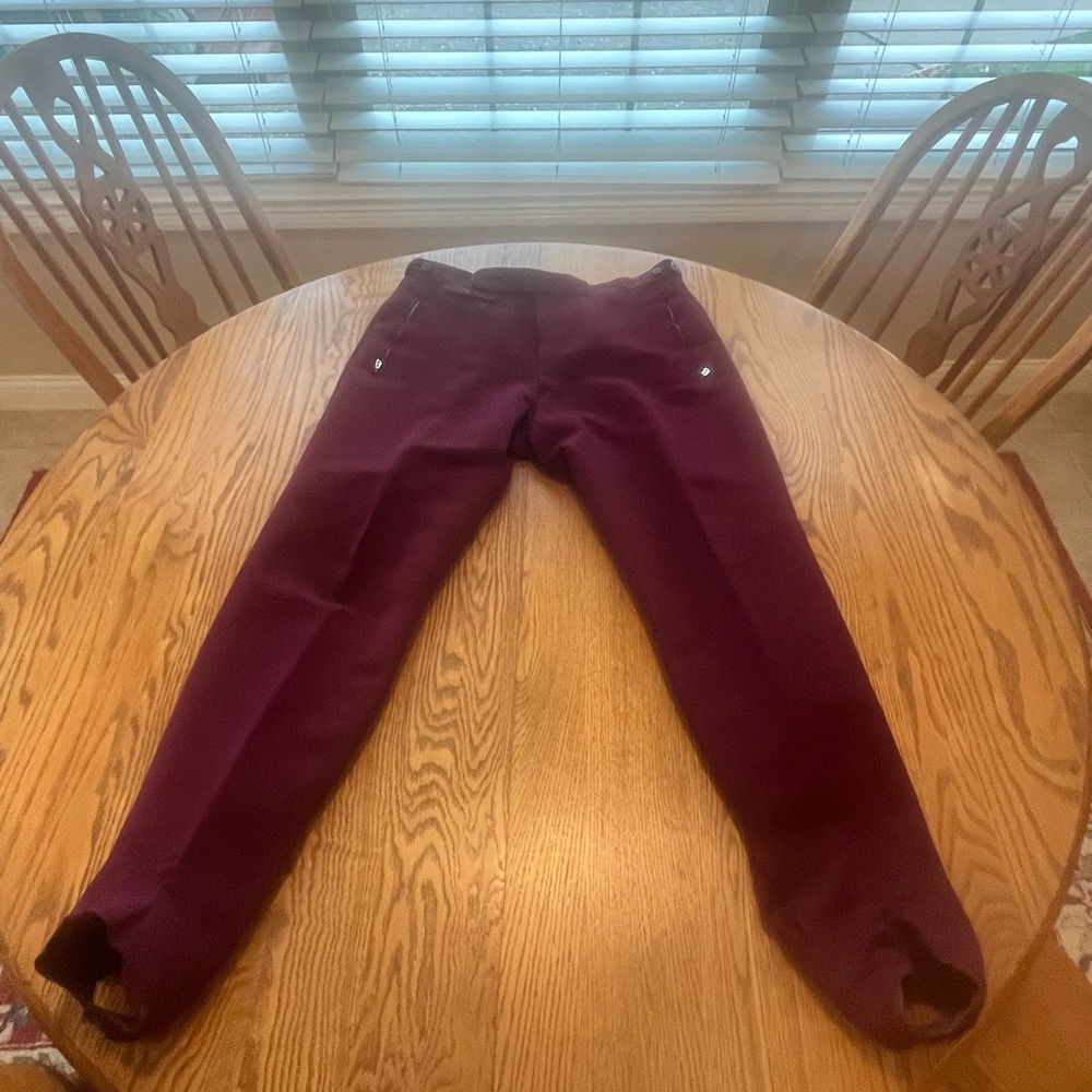 BOGNER Vintage 80s Plum Wool Blend Stirrup Ski Pants Size 34 (14?) W Germany